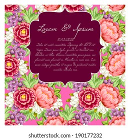 Wedding invitation cards with floral elements