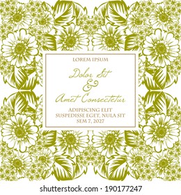 Wedding invitation cards with floral elements