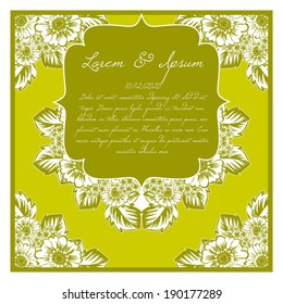 Wedding invitation cards with floral elements