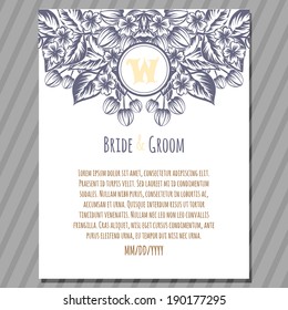 Wedding invitation cards with floral elements
