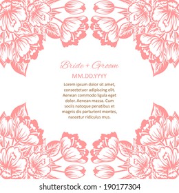 Wedding invitation cards with floral elements