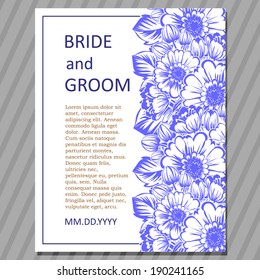 Wedding invitation cards with floral elements.