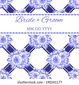 Wedding invitation cards with floral elements.