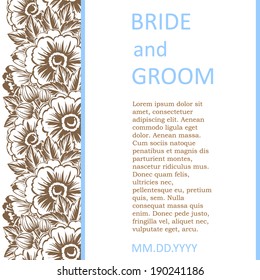 Wedding invitation cards with floral elements.