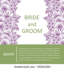 Wedding invitation cards with floral elements.