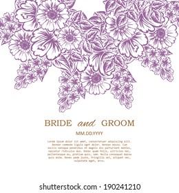 Wedding invitation cards with floral elements.