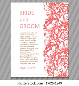 Wedding invitation cards with floral elements.