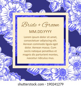 Wedding invitation cards with floral elements.