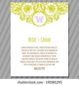 Wedding invitation cards with floral elements.