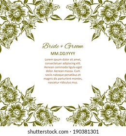Wedding invitation cards with floral elements. Wedding invitation cards with floral elements.