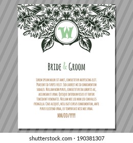 Wedding invitation cards with floral elements.