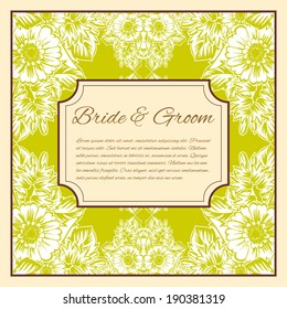 Wedding invitation cards with floral elements.