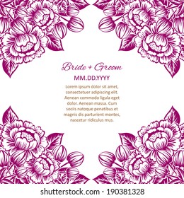 Wedding invitation cards with floral elements.