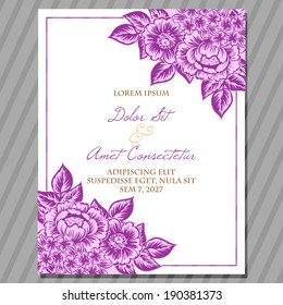 Wedding invitation cards with floral elements.