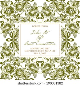 Wedding invitation cards with floral elements.
