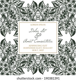 Wedding invitation cards with floral elements.