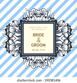Wedding invitation cards with floral elements.