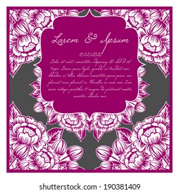 Wedding invitation cards with floral elements.