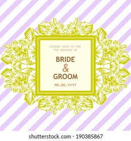 Wedding invitation cards with floral elements.
