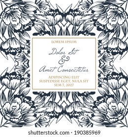 Wedding invitation cards with floral elements.