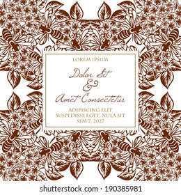 Wedding invitation cards with floral elements.