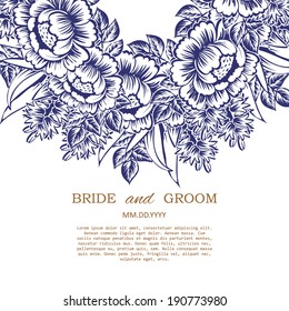 Wedding invitation cards with floral elements.