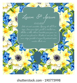 Wedding invitation cards with floral elements.