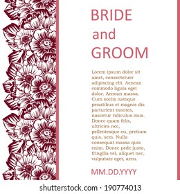 Wedding invitation cards with floral elements.