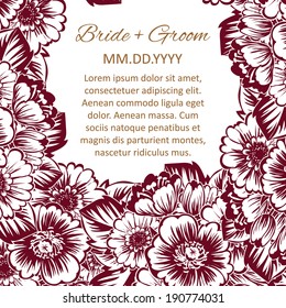 Wedding invitation cards with floral elements.