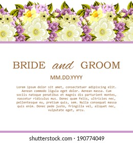 Wedding invitation cards with floral elements.