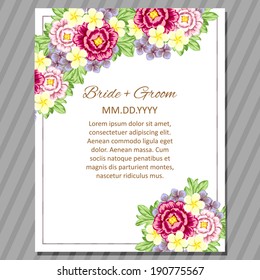 Wedding invitation cards with floral elements.