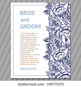 Wedding invitation cards with floral elements.
