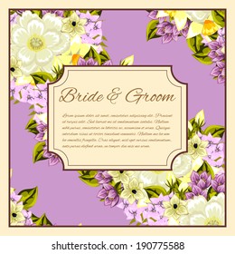 Wedding invitation cards with floral elements.