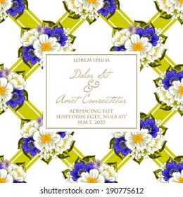 Wedding invitation cards with floral elements.