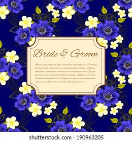 Wedding invitation cards with floral elements.