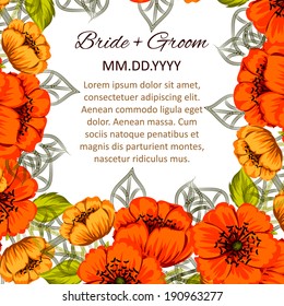 Wedding invitation cards with floral elements.