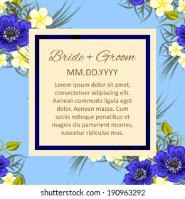 Wedding invitation cards with floral elements.