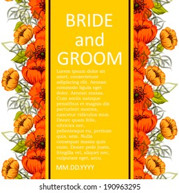 Wedding invitation cards with floral elements.