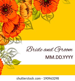 Wedding invitation cards with floral elements.