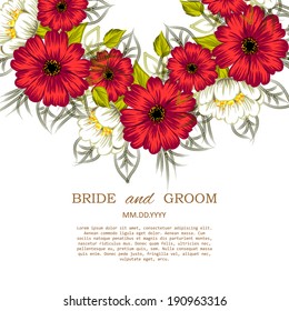 Wedding invitation cards with floral elements.