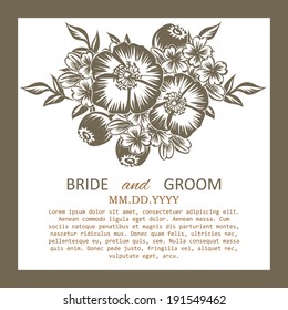 Wedding invitation cards with floral elements.