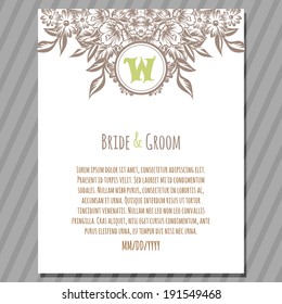 Wedding invitation cards with floral elements.