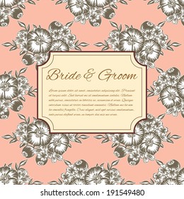 Wedding invitation cards with floral elements.