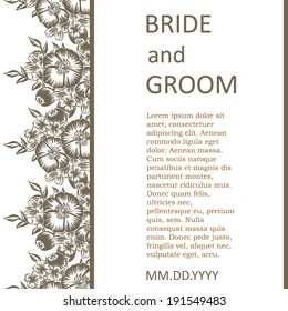 Wedding invitation cards with floral elements.
