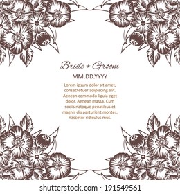 Wedding invitation cards with floral elements.