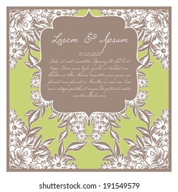 Wedding invitation cards with floral elements.
