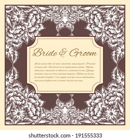 Wedding invitation cards with floral elements.