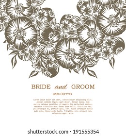 Wedding invitation cards with floral elements.