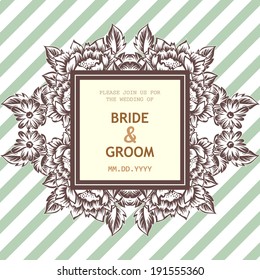 Wedding invitation cards with floral elements.