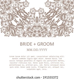 Wedding invitation cards with floral elements.